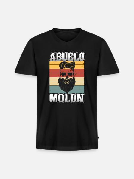Papou Cool - T-shirt encolure en V Premium bio Homme - noir