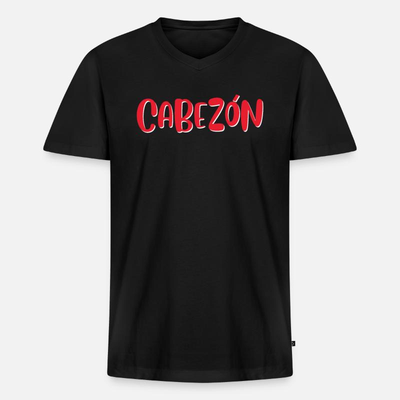 Kopf - Männer Premium Bio T-Shirt mit V-Ausschnitt - Schwarz
