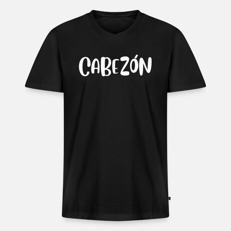 Kopf - Männer Premium Bio T-Shirt mit V-Ausschnitt - Schwarz