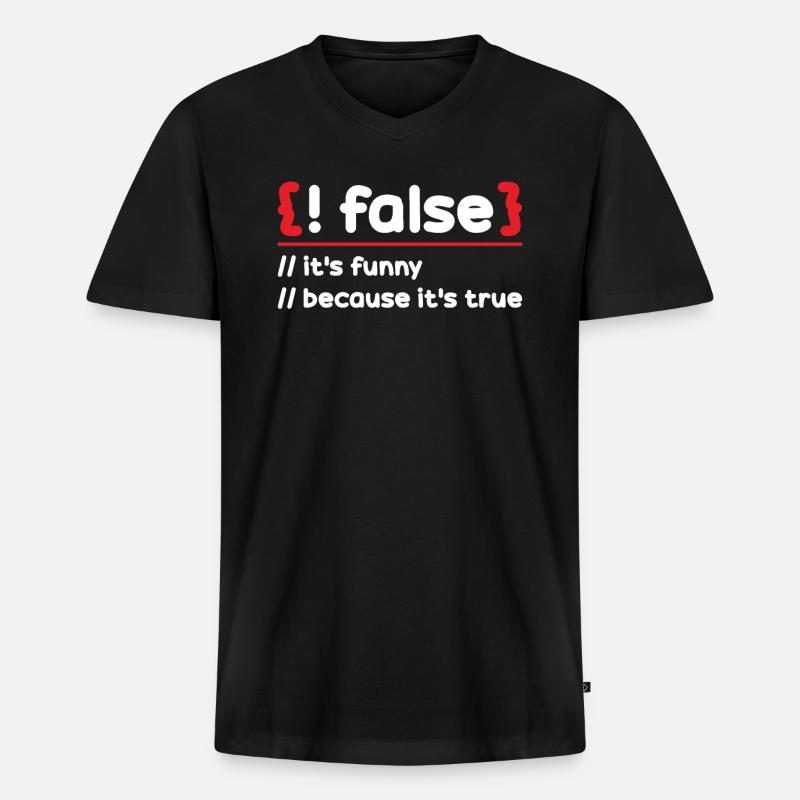 Programmer Programming Software Coding Encoder - Men's Premium Organic T-shirt with V-neck - black