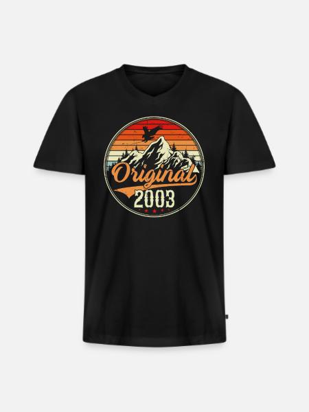 Original 2003 - Men's Premium Organic T-shirt with V-neck - black