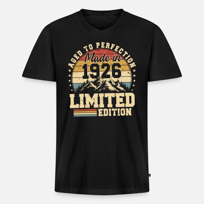 Einzigartig seit 1926 - Männer Premium Bio T-Shirt mit V-Ausschnitt - Schwarz