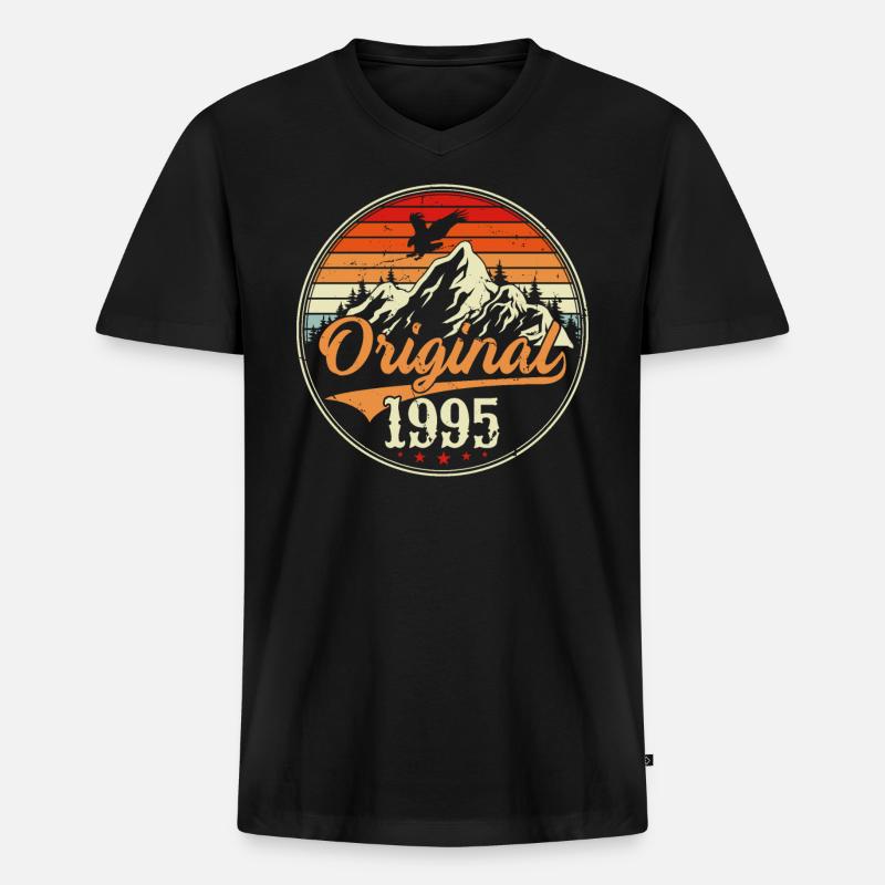 Original 1995 - Männer Premium Bio T-Shirt mit V-Ausschnitt - Schwarz
