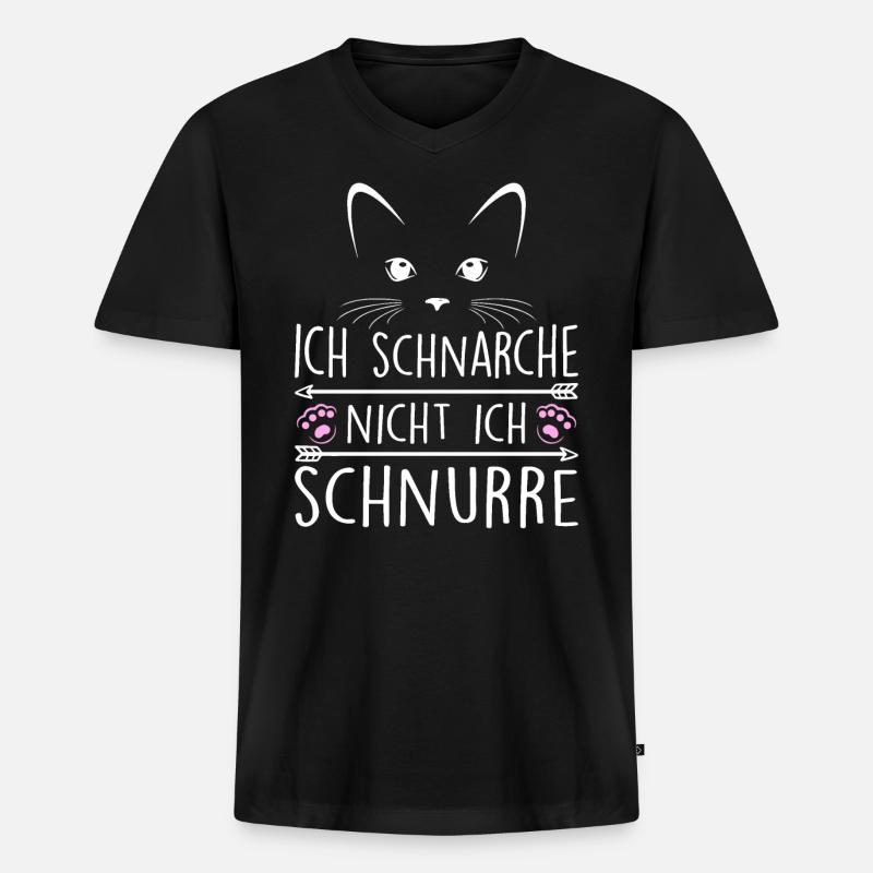 Ich Schnarche Nicht Ich Schnurre - Männer Premium Bio T-Shirt mit V-Ausschnitt - Schwarz