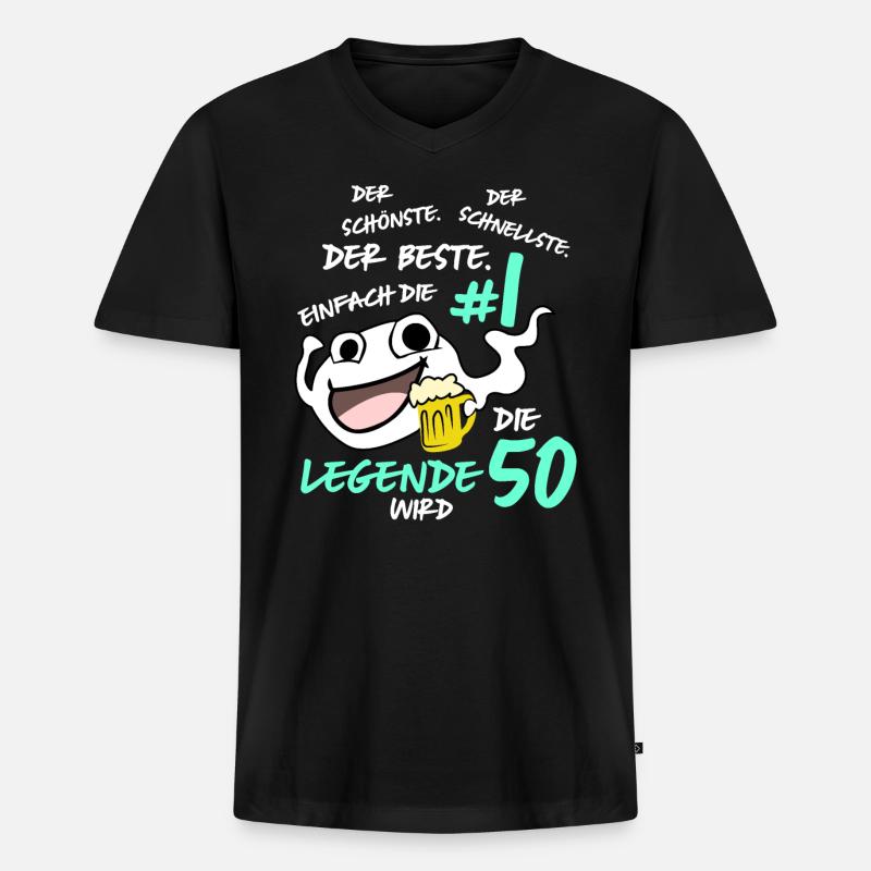 Die Legende Wird 50 Jahre - Männer Premium Bio T-Shirt mit V-Ausschnitt - Schwarz