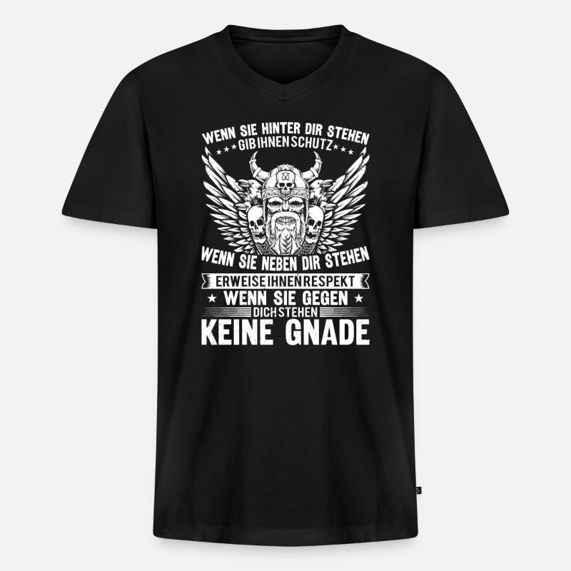 Wenn Sie Hinter Dir Stehen - Männer Premium Bio T-Shirt mit V-Ausschnitt - Schwarz