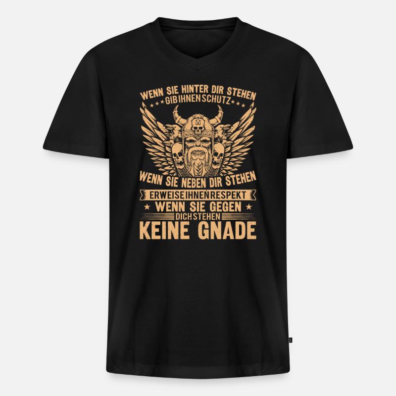Wenn Sie Hinter Dir Stehen - Männer Premium Bio T-Shirt mit V-Ausschnitt - Schwarz