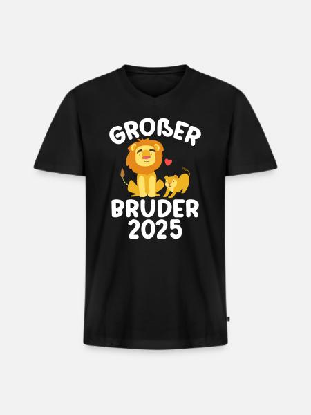 Großer Bruder 2025 - Männer Premium Bio T-Shirt mit V-Ausschnitt - Schwarz