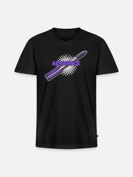 Cosmos spatial de fusée - T-shirt encolure en V Premium bio Homme - noir