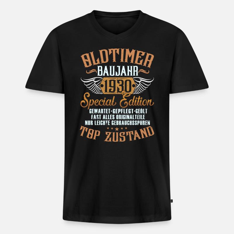 Oldtimer 1930 - Männer Premium Bio T-Shirt mit V-Ausschnitt - Schwarz