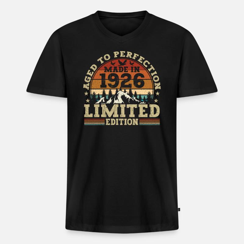 Legendär seit 1926 - Männer Premium Bio T-Shirt mit V-Ausschnitt - Schwarz