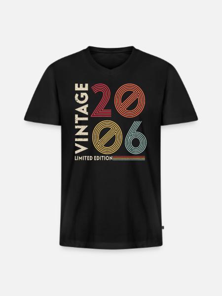 MILLÉSIME 2006 - T-shirt encolure en V Premium bio Homme - noir