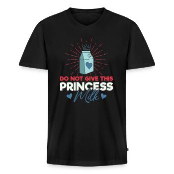Laktose Intoleranz - Unverträglichkeit Milch Käse - Männer Premium Bio T-Shirt mit V-Ausschnitt - Schwarz - Vorne - Nico (187cm)