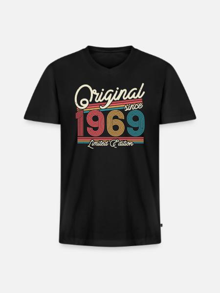 Gift 54/55 Birthday 1969 - Men's Premium Organic T-shirt with V-neck - black