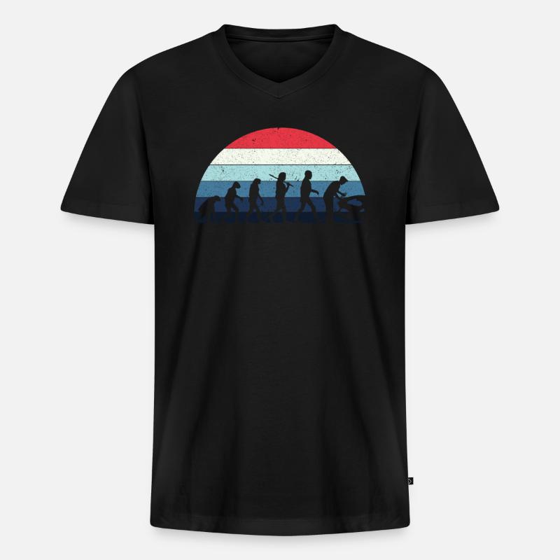 Retro Evolution Mechaniker - Mechatroniker - Männer Premium Bio T-Shirt mit V-Ausschnitt - Schwarz