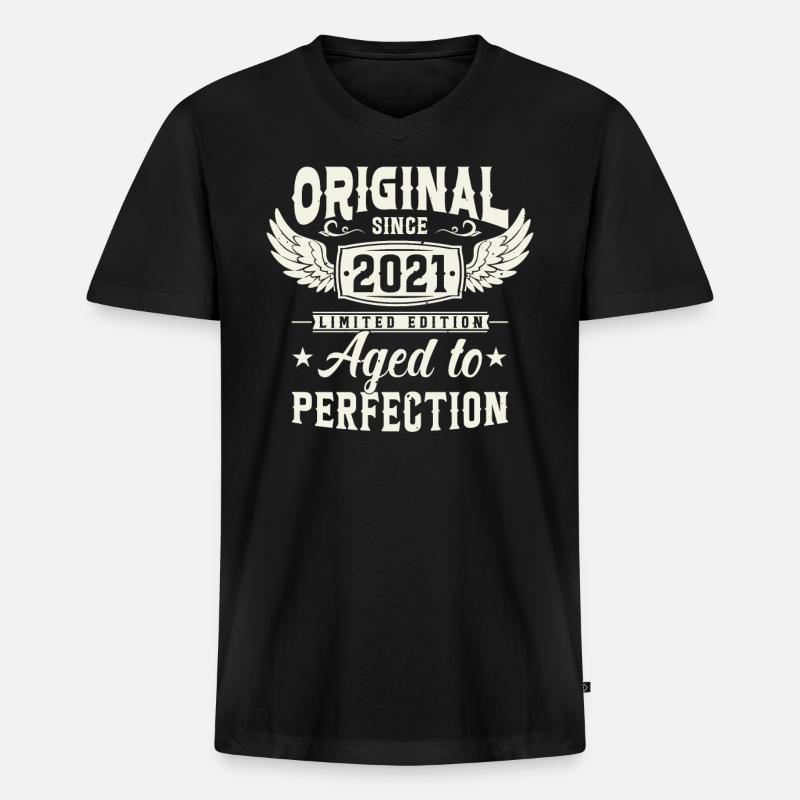 2021 Legends - Männer Premium Bio T-Shirt mit V-Ausschnitt - Schwarz