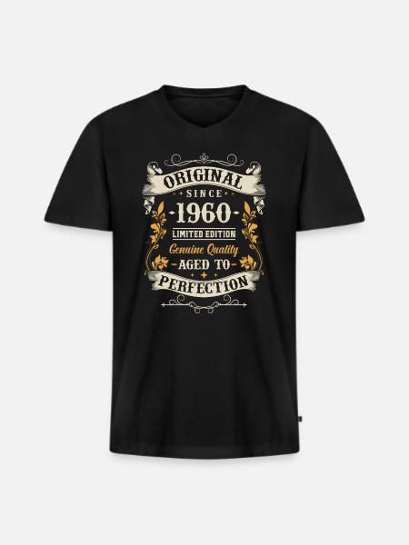 Anniversary gift 63/64 years - Men's Premium Organic T-shirt with V-neck - black