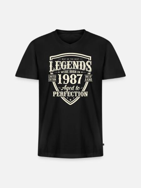 Legendary since 1987 - Men's Premium Organic T-shirt with V-neck - black