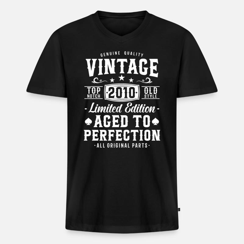 Nostalgie-Geschenk 2010 - Männer Premium Bio T-Shirt mit V-Ausschnitt - Schwarz