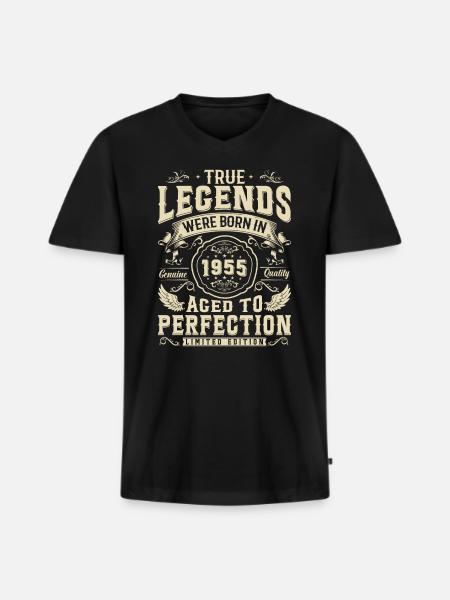 1955 - Legend Year - Men's Premium Organic T-shirt with V-neck - black