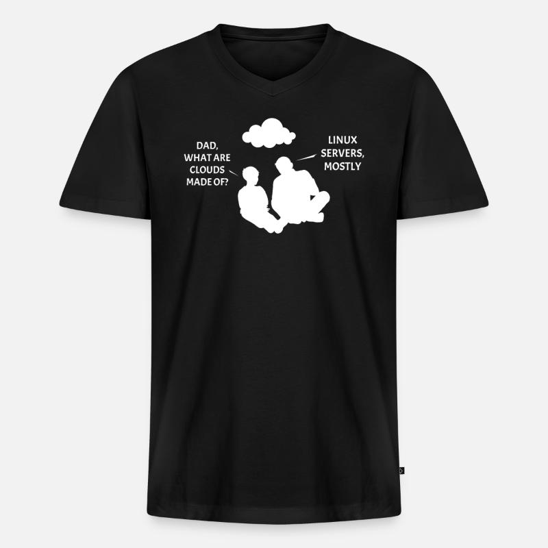 Linux Server Cloudscape - Men's Premium Organic T-shirt with V-neck - black