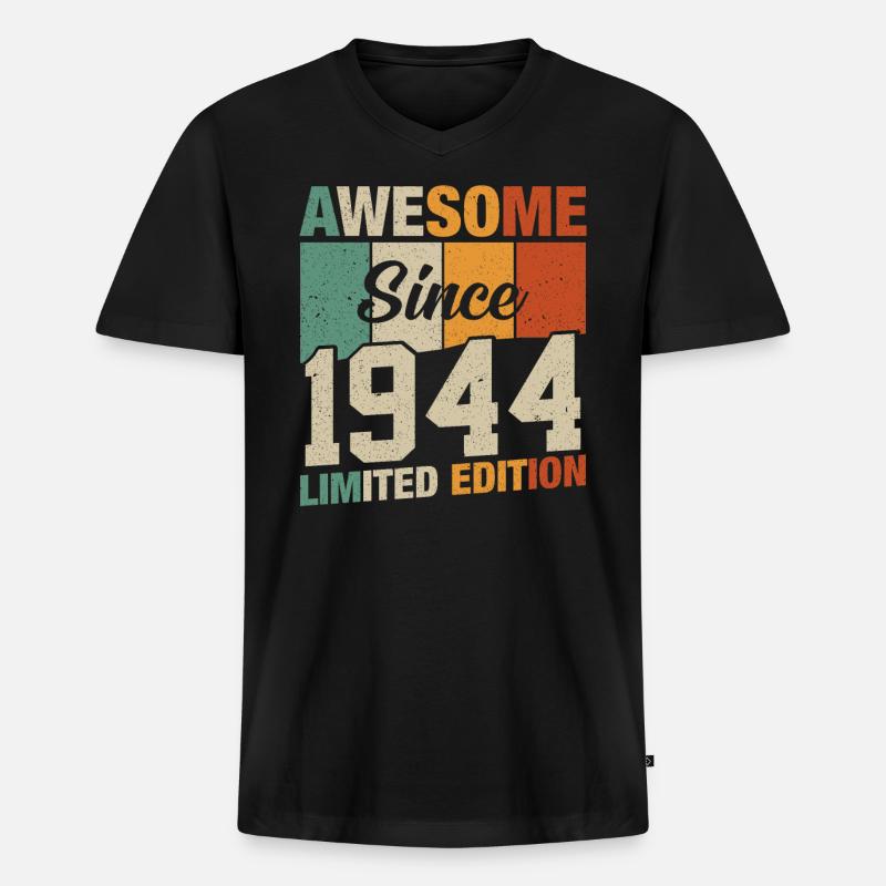 Legenden von 1944 - Männer Premium Bio T-Shirt mit V-Ausschnitt - Schwarz