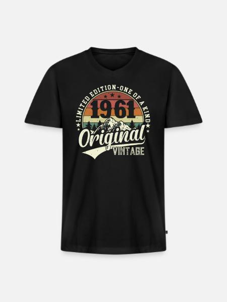 Legendary 63rd birthday 1961 - Men's Premium Organic T-shirt with V-neck - black