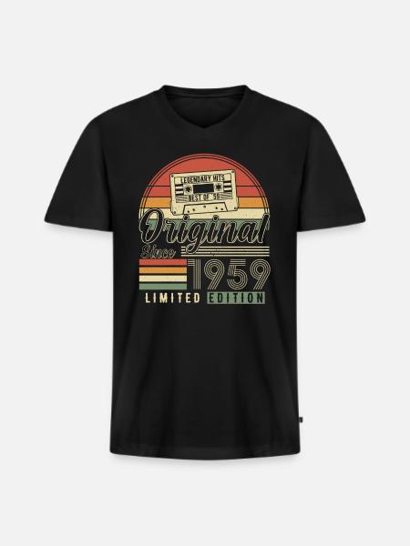 Legendary 65th birthday 1959 - Men's Premium Organic T-shirt with V-neck - black
