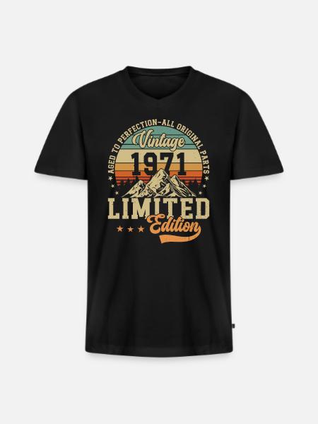 Legendary 53rd birthday 1971 - Men's Premium Organic T-shirt with V-neck - black