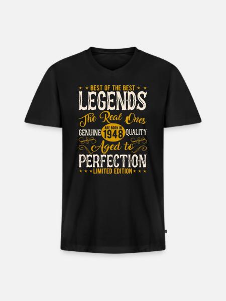 Millésime 1948 - T-shirt encolure en V Premium bio Homme - noir