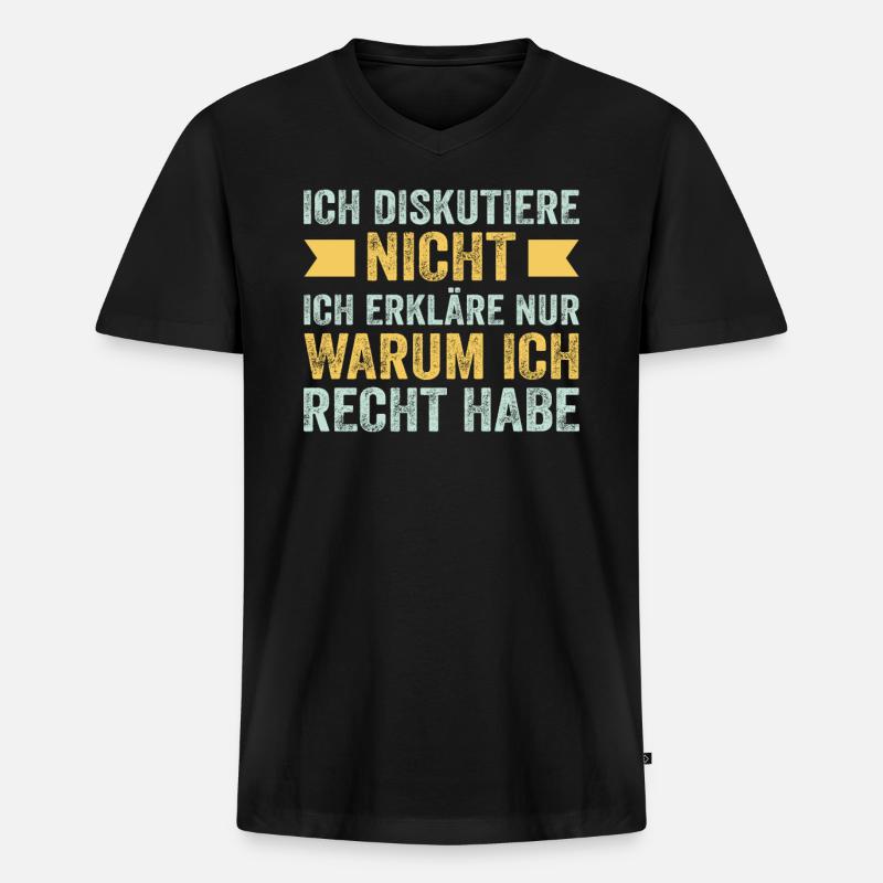 Rechthaber Erklärung - Männer Premium Bio T-Shirt mit V-Ausschnitt - Schwarz