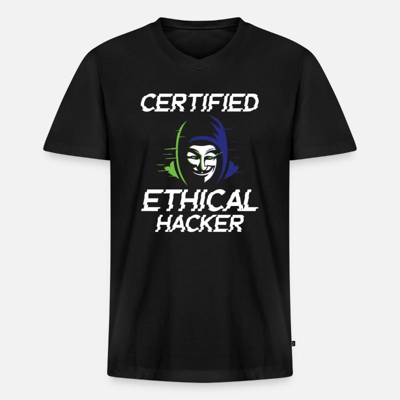 Certified Ethical Hacker - Ethical Hacker - Männer Premium Bio T-Shirt mit V-Ausschnitt - Schwarz