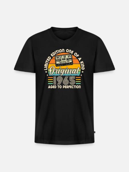 Millésime 1965 Légendes - T-shirt encolure en V Premium bio Homme - noir