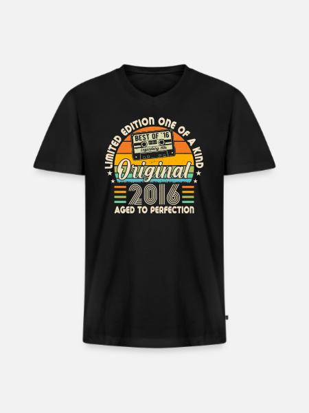 Legendary 8th Anniversary Year 2016 - Men's Premium Organic T-shirt with V-neck - black