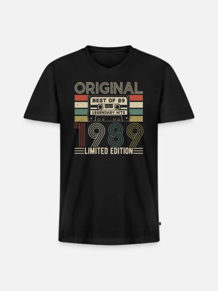 Legends of the year 1989 - Men's Premium Organic T-shirt with V-neck - black