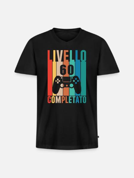 Level 60 - Men's Premium Organic T-shirt with V-neck - black