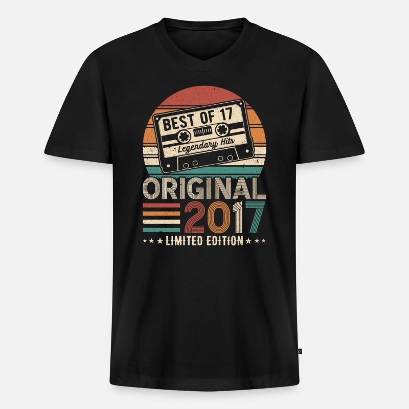 Geboren Legenden - Männer Premium Bio T-Shirt mit V-Ausschnitt - Schwarz
