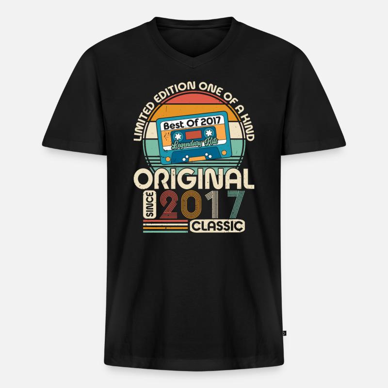 Jubiläumsfreude 2017 - Männer Premium Bio T-Shirt mit V-Ausschnitt - Schwarz