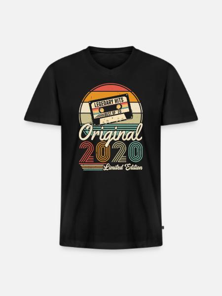 2020 - Men's Premium Organic T-shirt with V-neck - black