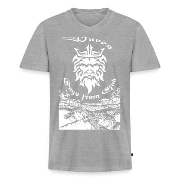 Waves Toys from God - Männer Premium Bio T-Shirt mit V-Ausschnitt - Grau meliert - Vorne