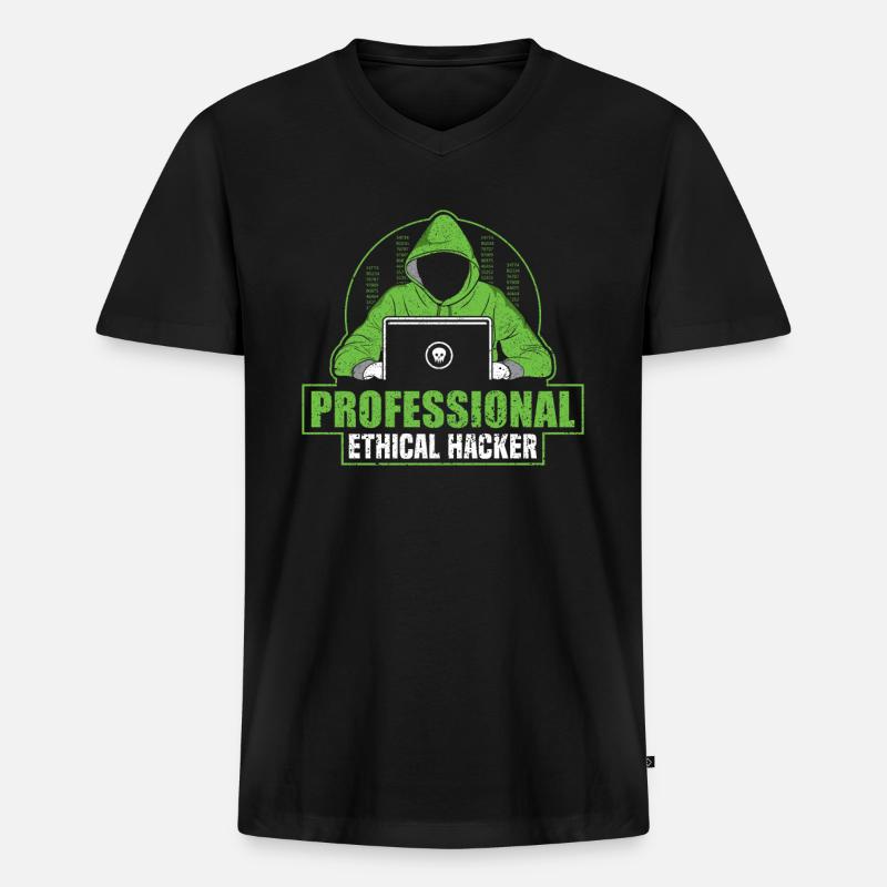 Professional Ethical Hacker - Ethical Hacker - Männer Premium Bio T-Shirt mit V-Ausschnitt - Schwarz