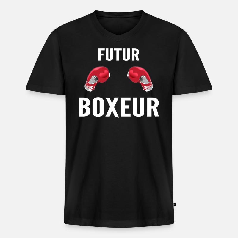 Zukunft Boxer - Männer Premium Bio T-Shirt mit V-Ausschnitt - Schwarz