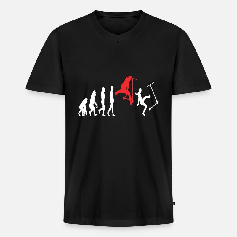 Stunt scooter evolution - Men's Premium Organic T-shirt with V-neck - black