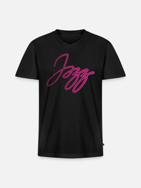 Jazz - Männer Premium Bio T-Shirt mit V-Ausschnitt - Schwarz