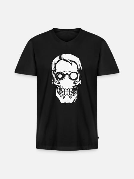 Cyber Skull – Futuristic Skull - Men's Premium Organic T-shirt with V-neck - black