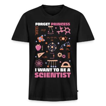 Ich will Wissenschaftler sein – bunte Doodles - Männer Premium Bio T-Shirt mit V-Ausschnitt - Schwarz - Vorne - Nico (187cm)