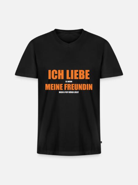 K-pop - Männer Premium Bio T-Shirt mit V-Ausschnitt - Schwarz