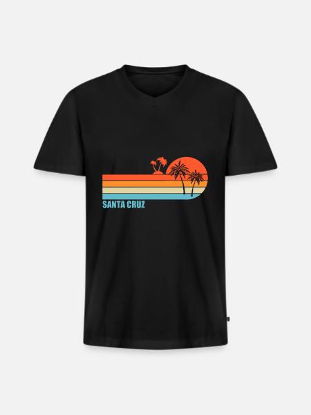 California Surfing Santa Cruz - Men's Premium Organic T-shirt with V-neck - black