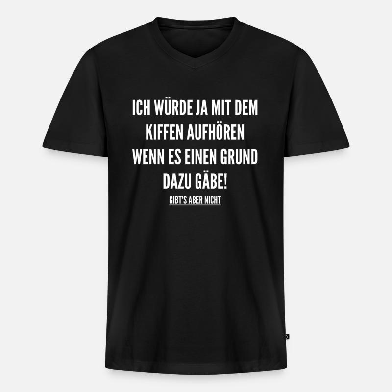 Kiffen - Männer Premium Bio T-Shirt mit V-Ausschnitt - Schwarz