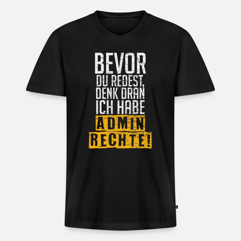 Administrator Administration Programm - Männer Premium Bio T-Shirt mit V-Ausschnitt - Schwarz